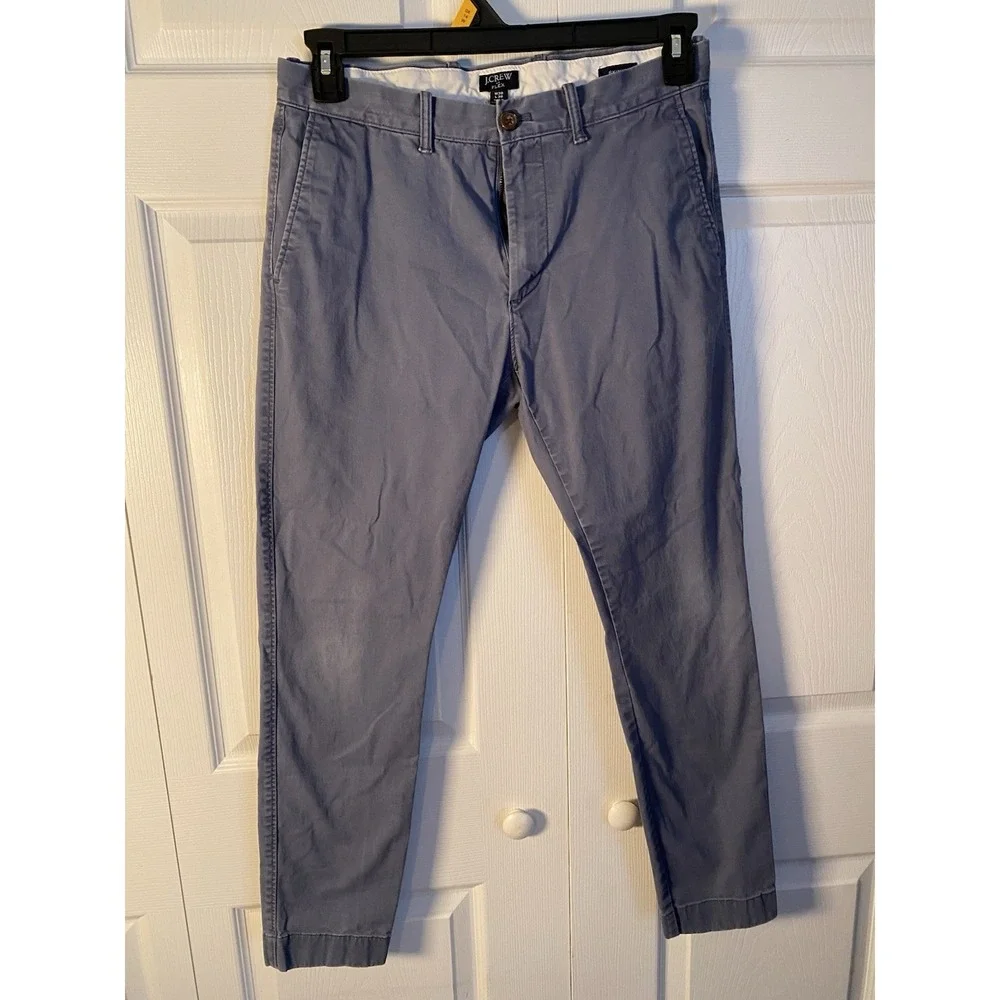 J.CREW Flex Skinny Fit Stretch Men's‎ Blue Cotton Twill Chino Pants 30